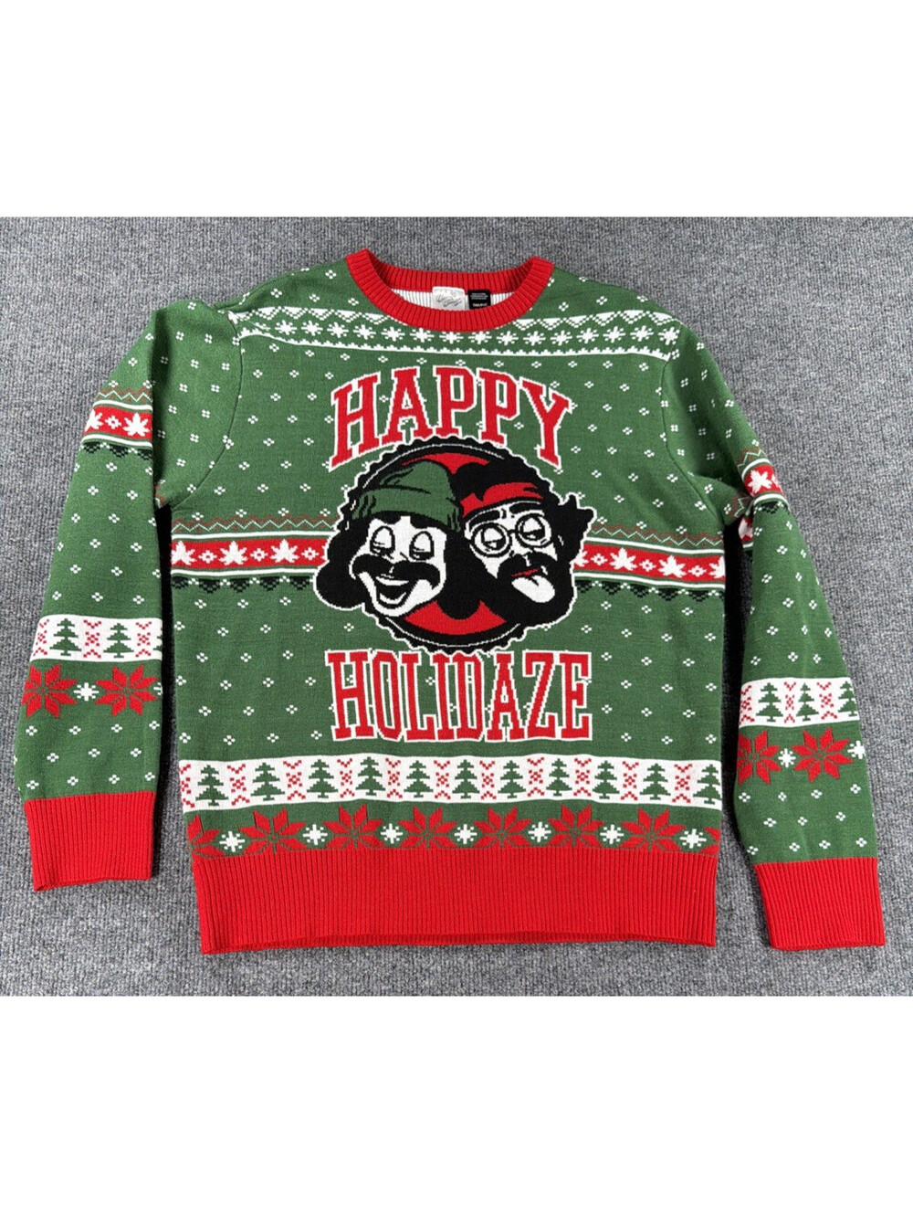 Cheech & Chong Ugly Christmas Sweater-Happy Holidaze- Men’s Small